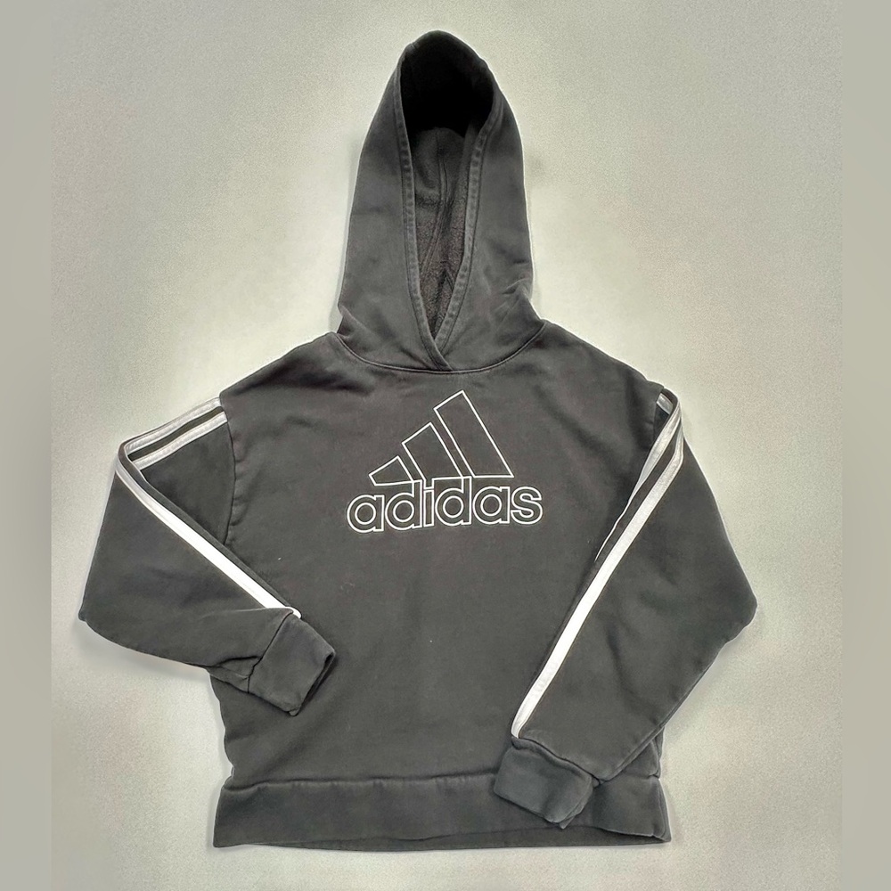 Adidas Boys Black Hoodie Size Small (7/8)